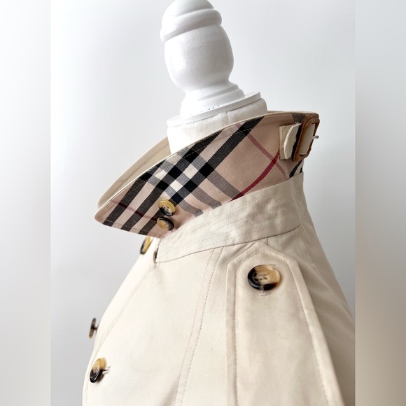 BURBERRY LONDON | Double Breasted Belted Long Trench Coat Stone Light Beige US 6 - Picture 12 of 17